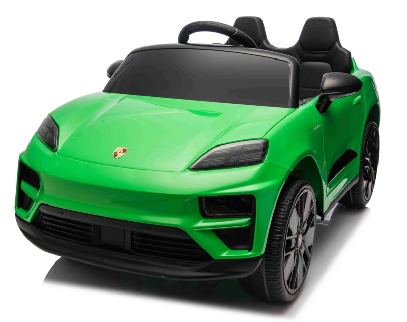 Porsche Macan Turbo Kinderauto 12V Zwart – Bluetooth, Kunst-leder en EVA-banden