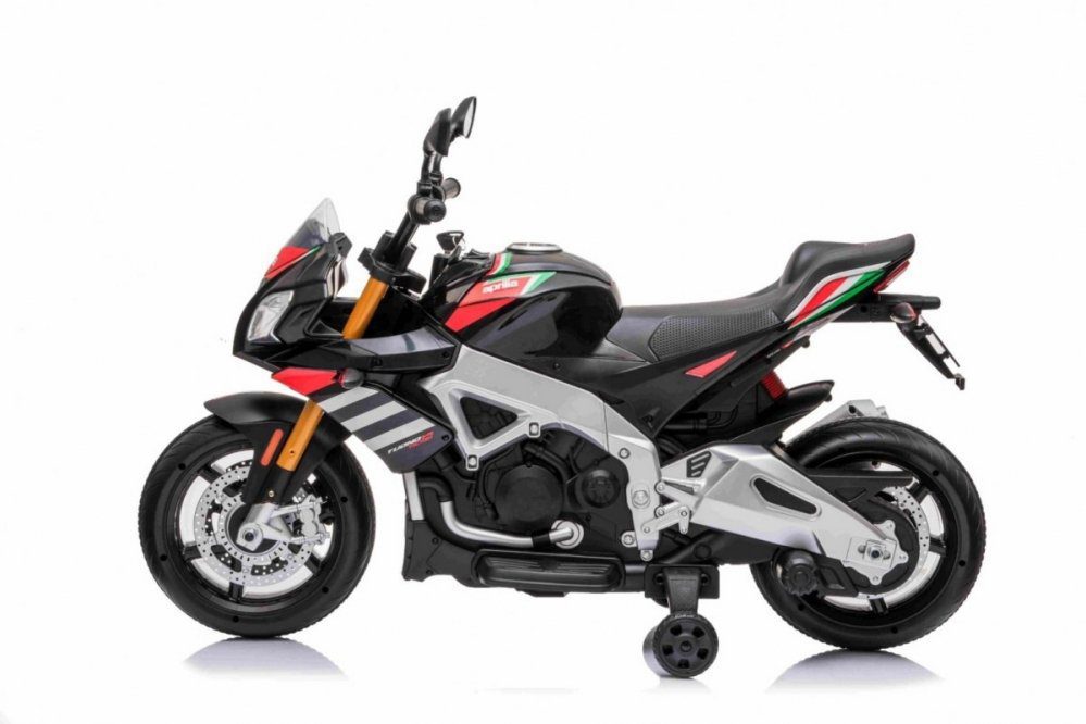 Aprilia Tuono V4 Kindermotor 12V Zwart Rood – EVA-banden - leder zitje