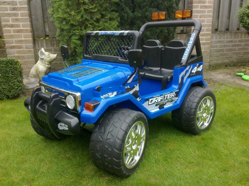 Jeep Wrangler-look Kinderauto 12V Blauw – Afstandsbediening