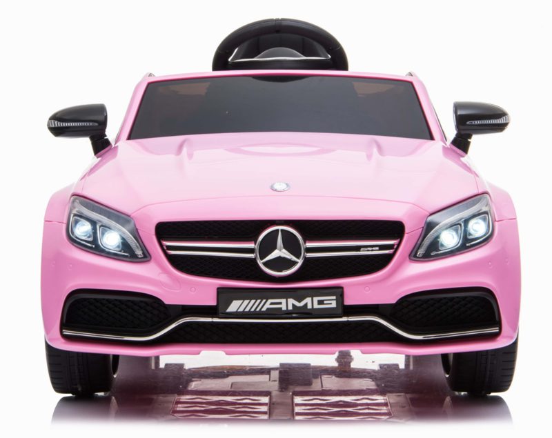 Mercedes-Benz C63S AMG Kinderauto 12V Roze – Afstandsbediening, EVA-banden en Kunstleren zitje