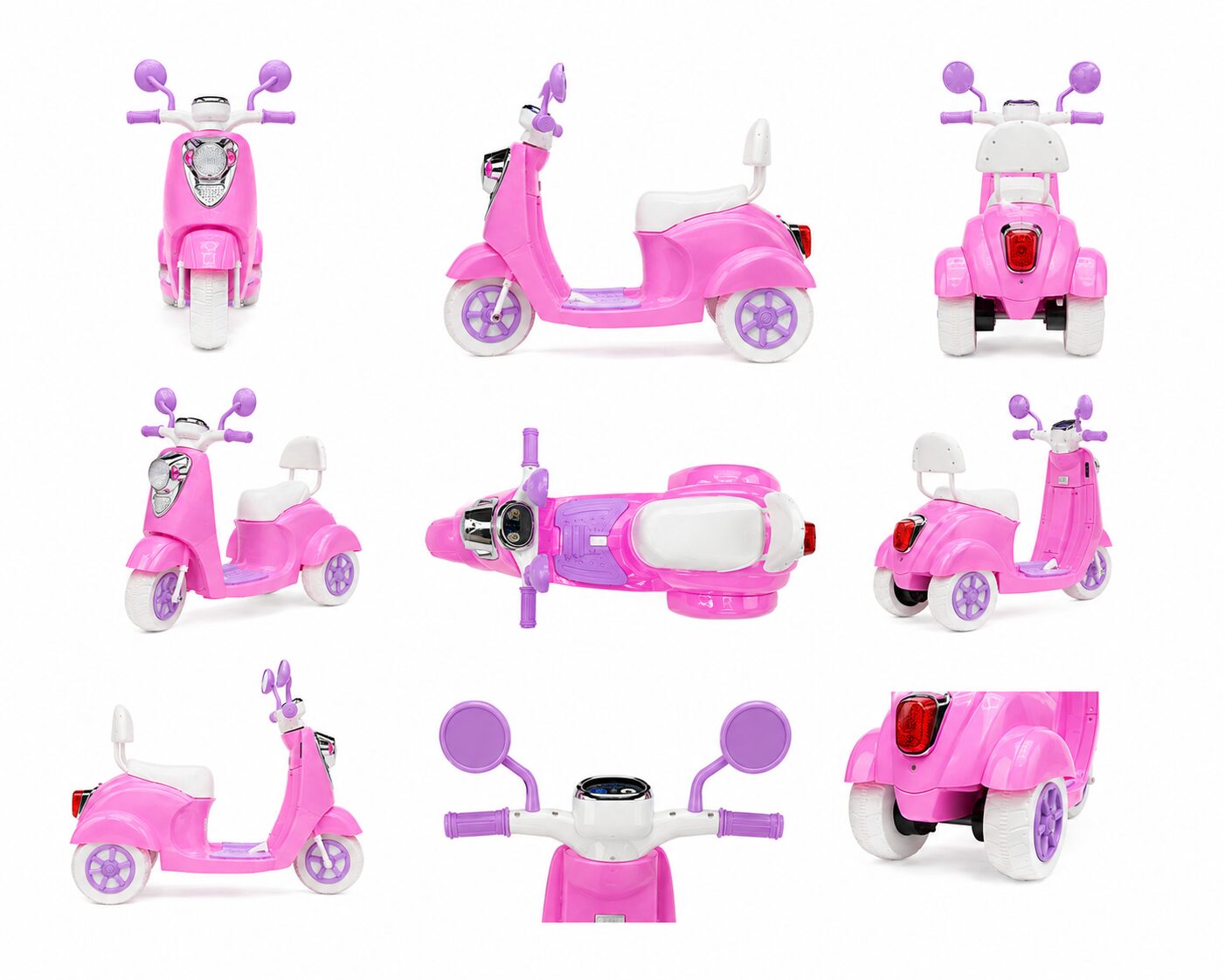 Vespa Style Kinderscooter 6V Roze