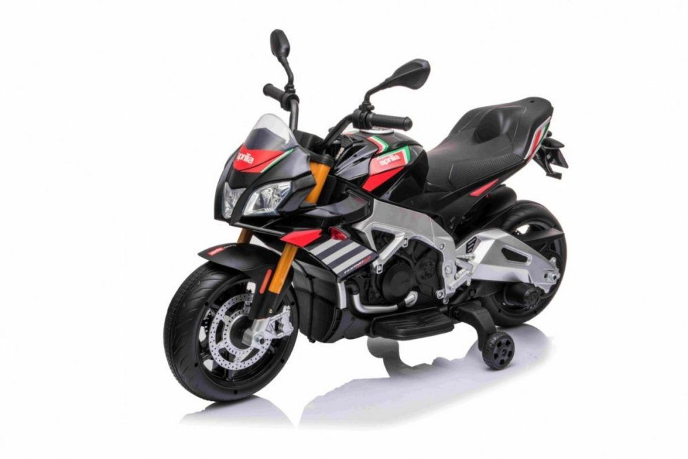 Aprilia Tuono V4 Kindermotor 12V Zwart Rood – EVA-banden - leder zitje