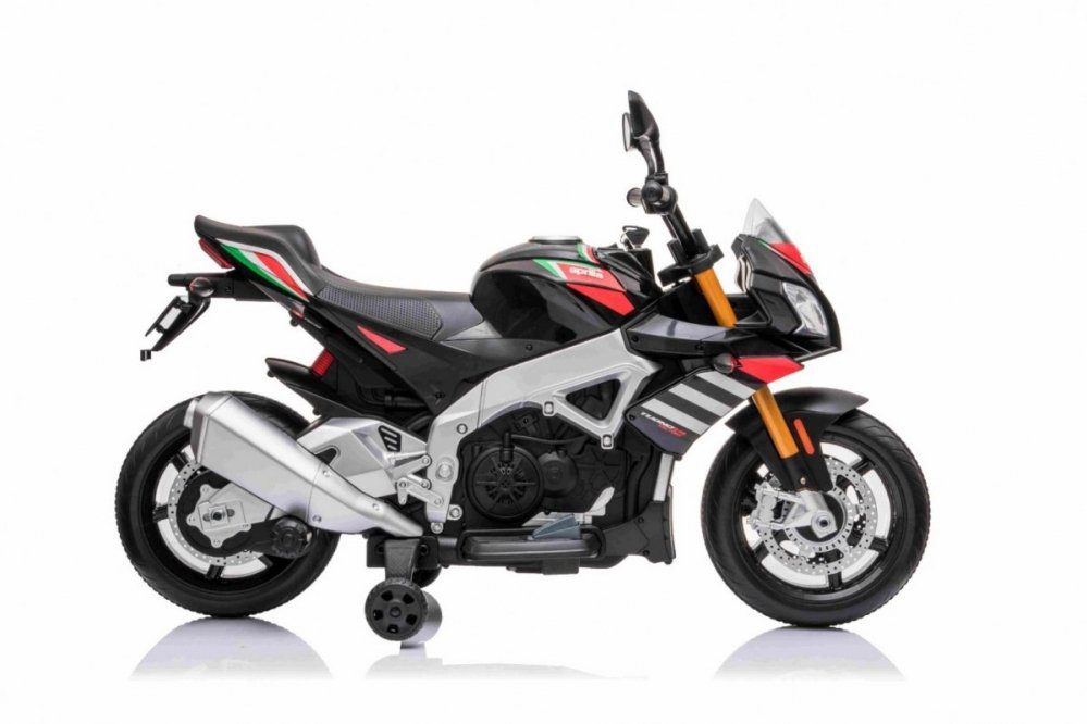 Aprilia Tuono V4 Kindermotor 12V Zwart Rood – EVA-banden - leder zitje