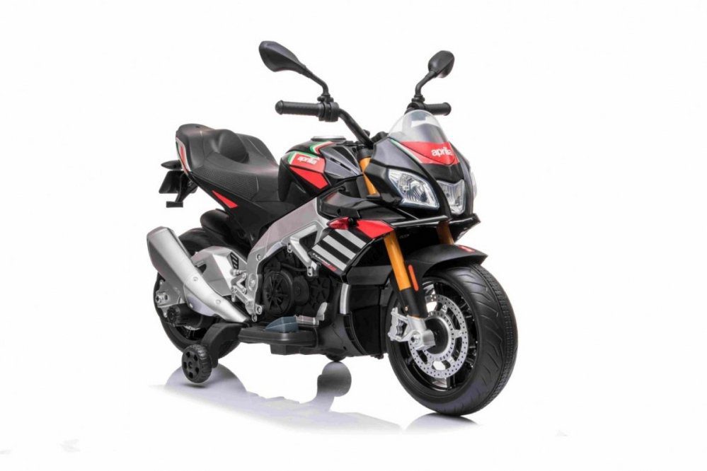 Aprilia Tuono V4 Kindermotor 12V Zwart Rood – EVA-banden - leder zitje