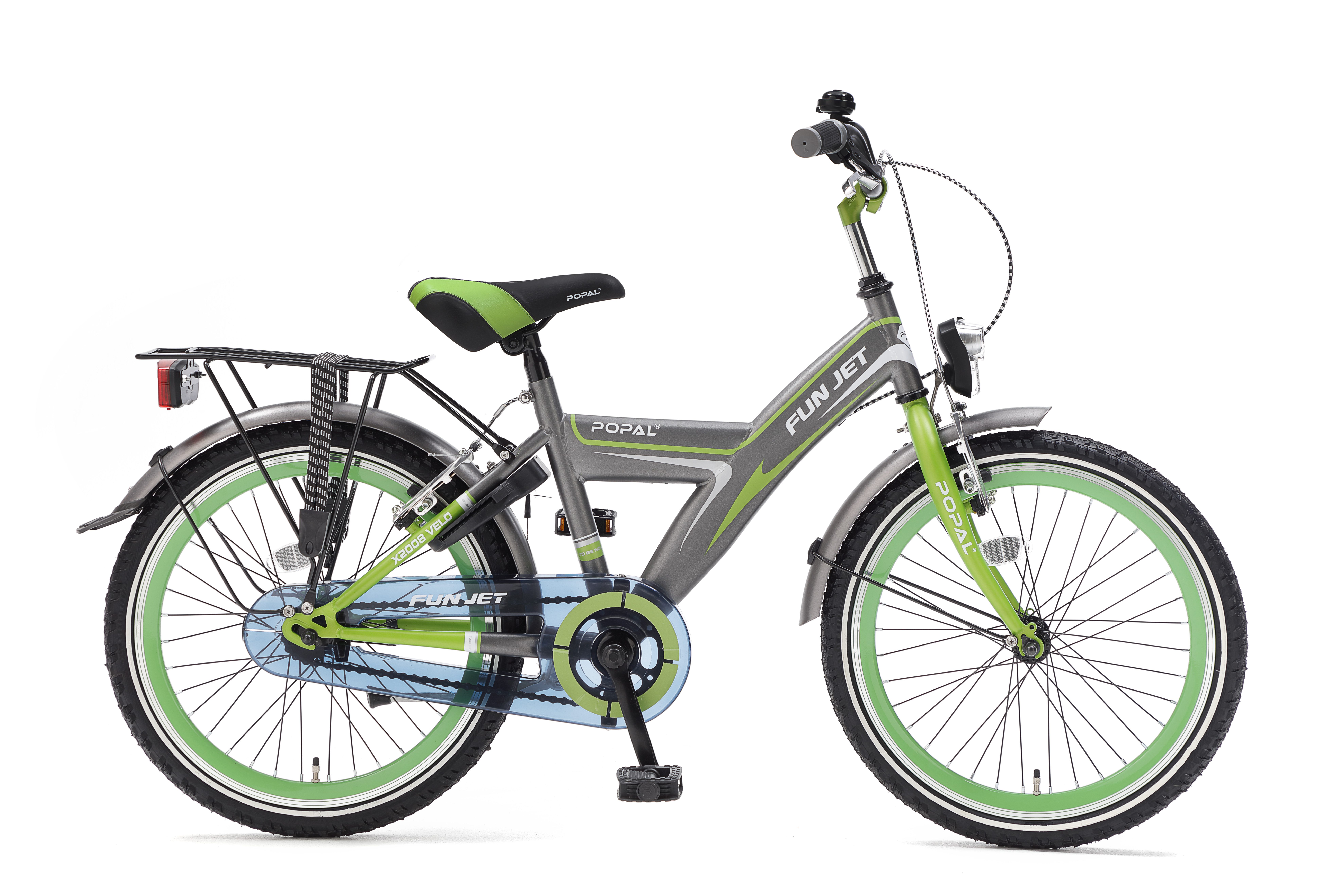 Funjet 20 inch jongensfiets groen grijs