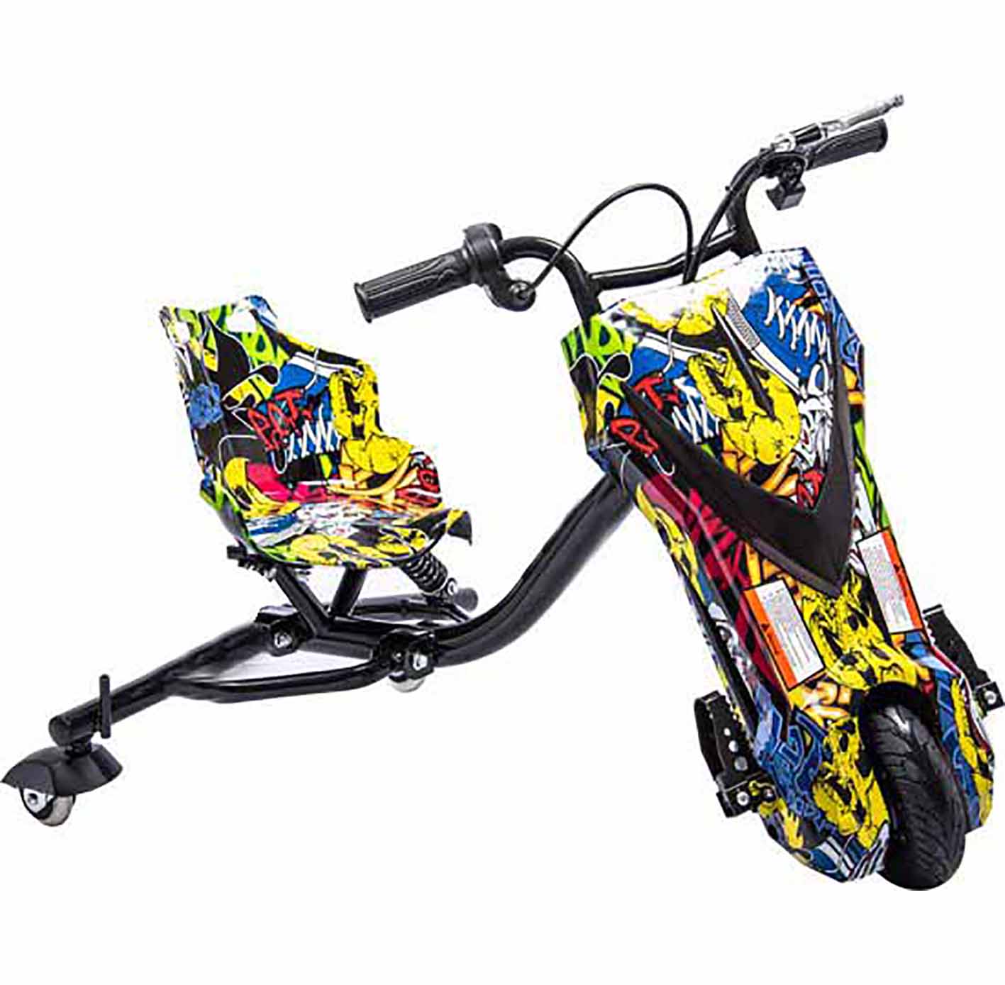 Elektrische Drift Trike Kart 350W 36V graffiti geel