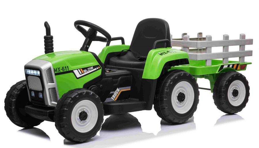 Elektrische Tractor 12V groen MP3 BlueTooth & trailer (1)