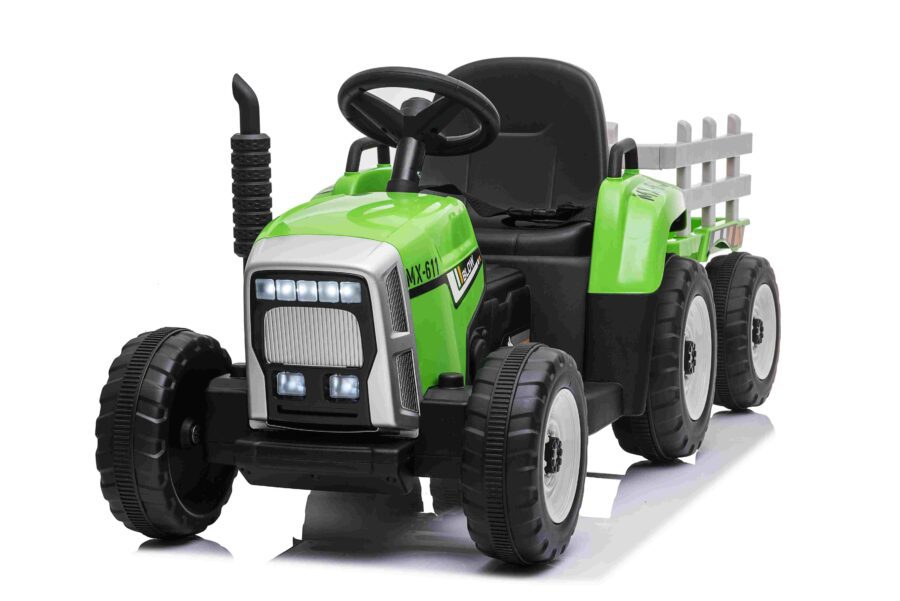 Elektrische Tractor 12V groen MP3 BlueTooth & trailer (2)