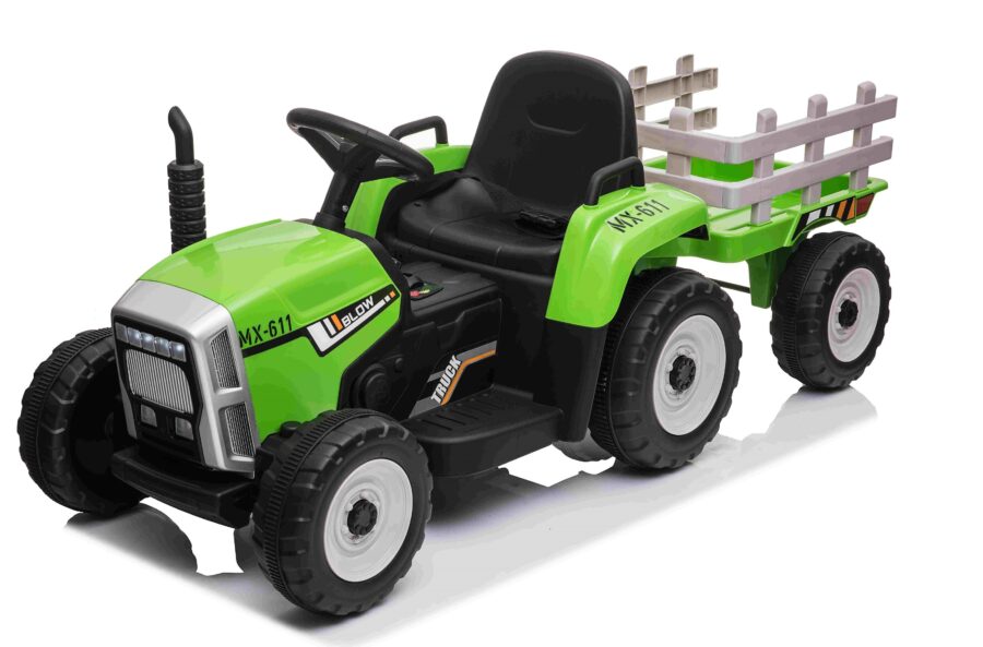 Elektrische Tractor 12V groen MP3 BlueTooth & trailer (3)
