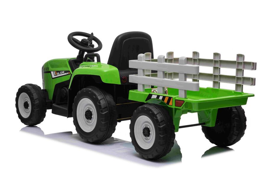 Elektrische Tractor 12V groen MP3 BlueTooth & trailer (5)