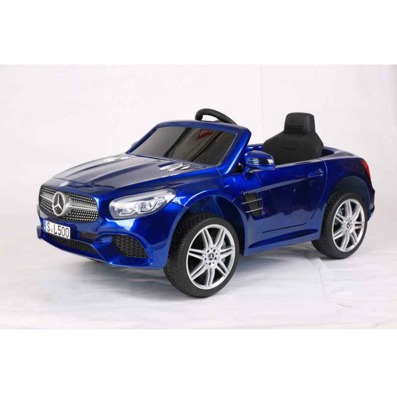Mercedes SL500 12v Metallic blauw 2.4GHz leer & Bluetooth