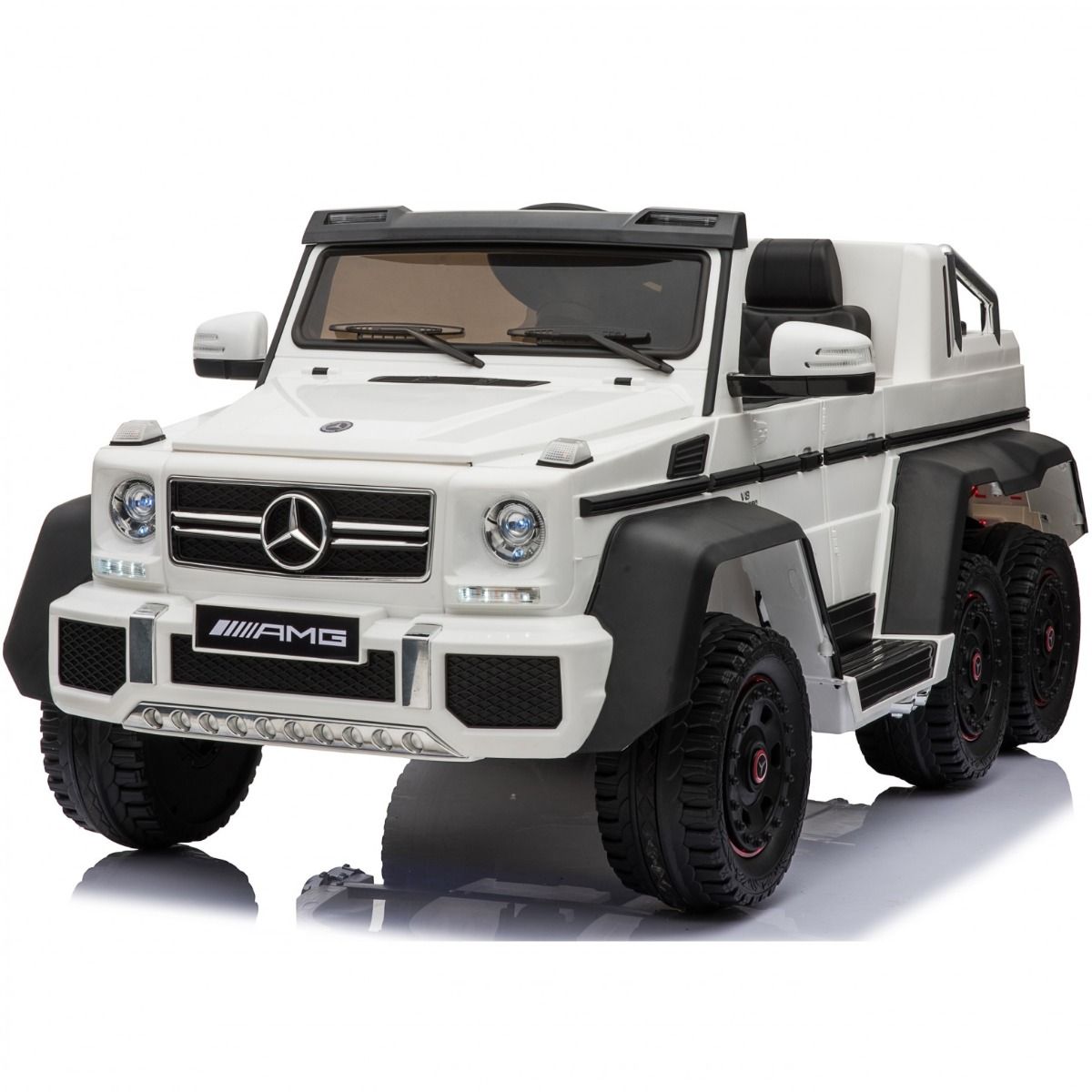 Mercedes-Benz G63 6×6 Brabus wit , 12V10ah accu , softstart afstandsbediening, leder